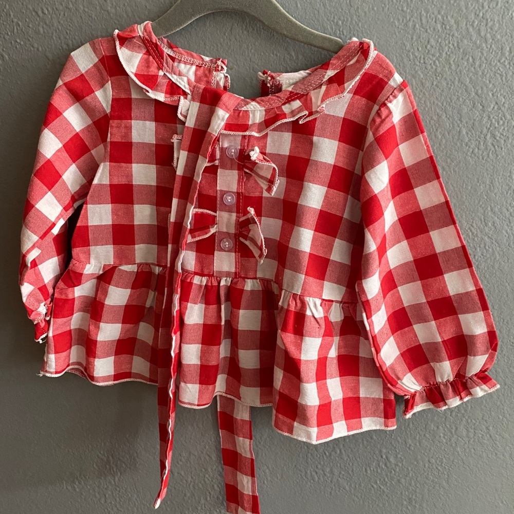 18-24 month checkered peplum top